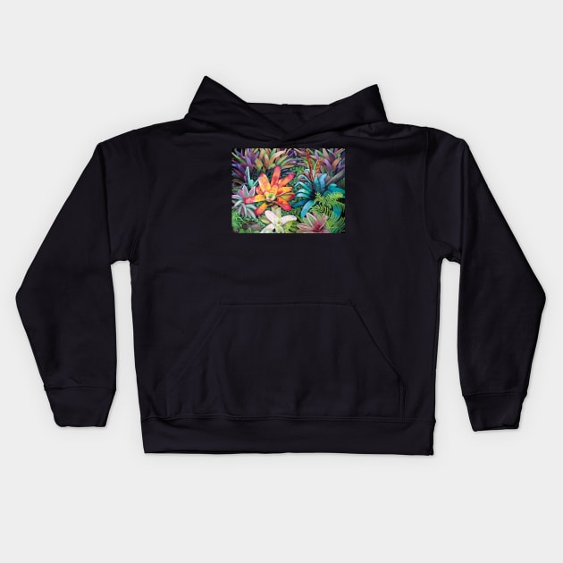 Bromeliad Rendevous Kids Hoodie by artbyelly